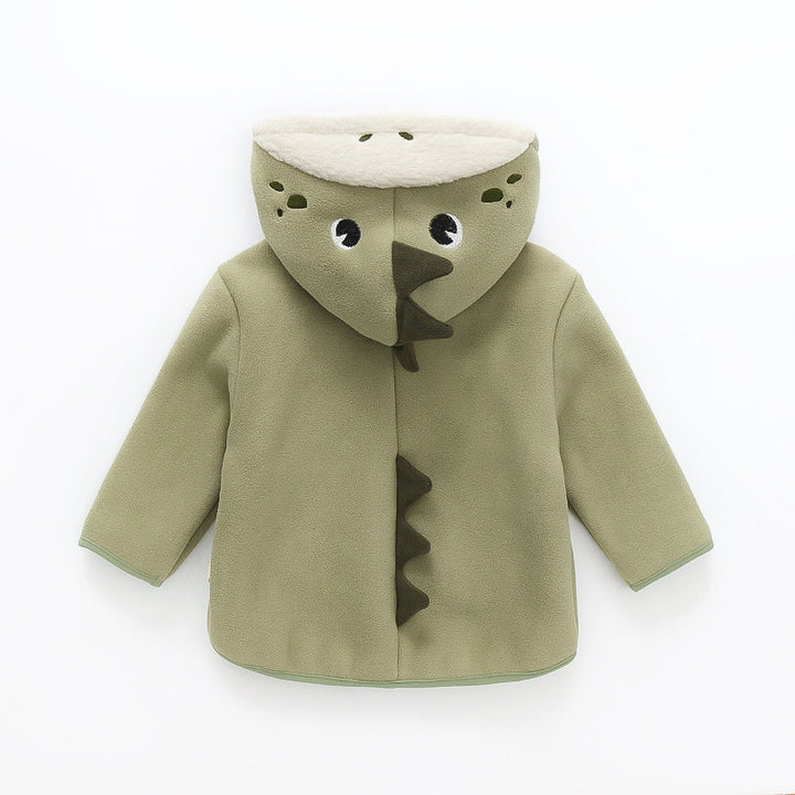 Cartoon Velvet Warm Baby Hooded Jacket